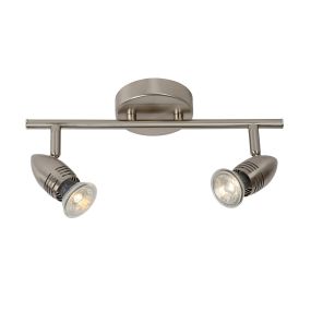 Lucide Caron 2 - opbouwspot - 32 x 9 x 13 cm - 2 x 5W LED incl. - satijn chroom