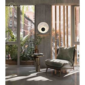 Maxlight Oyaka - wandlamp - Ø 29 x 9,5 cm - 5W LED incl. - zwart