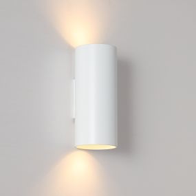 Searchlight Round - wandlamp - Ø 6,5 x 15,4 cm - wit