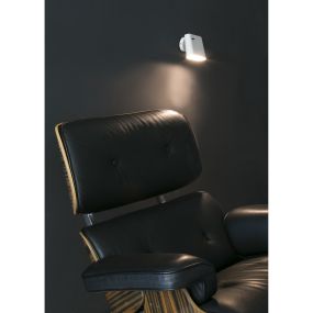 Faro Aurea - wandverlichting met schakelaar - 12 x 7 x 9,5 cm - 8W LED incl. - mat wit