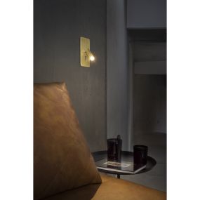 Faro Suau - wandverlichting met schakelaar - 9,5 x 17 cm - 3W LED incl. - satijn goud