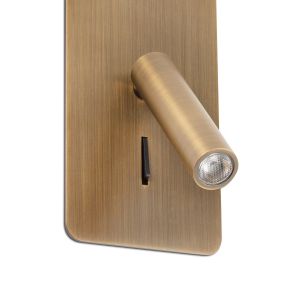 Faro Suau - wandverlichting met schakelaar - 9,5 x 17 cm - 3W LED incl. - brons
