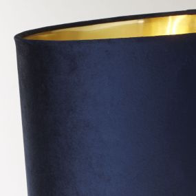 Searchlight Whitby - tafellamp - Ø 40 x 67 cm - antiek messing, goud en marineblauw