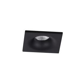 Dobac Yuca Square - inbouwspot 1L -  47 x 47 mm, Ø 42 mm inbouwmaat - 3W LED incl. - zwart