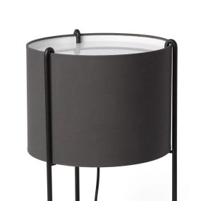 Faro Drum - tafellamp - Ø 30 x 43 cm - zwart en grijs