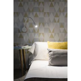 Faro Pixie - wandverlichting met schakelaar - 8 x 3 x 39 cm - 2W LED incl. - mat wit