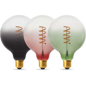 Daylight Italia Coriandoli LED lamp - Ø 12,5 x 17,2 cm - E27 - 4W dimbaar - zwart/transparant