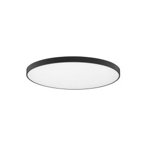 Nova Luce Perfect Profile - plafondlamp op afstandsbediening (excl.) - Ø 100 x 10 cm - 120W dimbare LED incl. - 2700K-6000K - zwart
