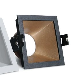 ONE Light Chill Out - inbouwspot - 84 x 84 mm, 76 x 76 mm inbouwmaat - zwart en messing