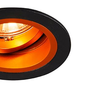 Zuma Line Chuck DL Round - inbouwspot 1L - Ø 92 mm, Ø 80 mm inbouwmaat - zwart en oranje-goud