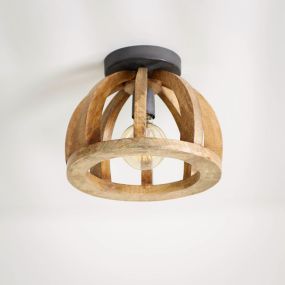 Vico Wooden Bars - plafondverlichting - Ø 30 x 24 cm - mango hout