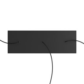 Creative Cables - Rose-One Rechthoekig plafondrozet voor 3 lichtpunten - 67,5 x 22,5 cm - zwart