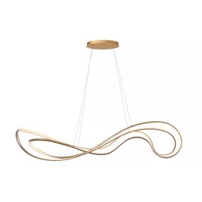 Lucide Sardana - hanglamp - 160 x 39 x 210 cm - 54W dimbare LED incl. - messing