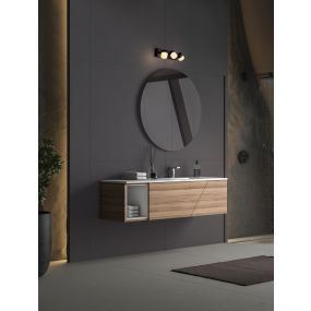 Nova Luce Teko - wandlamp - 38,5 x 7,5 x 11,5 cm - 17W LED incl. - IP44 - zandzwart