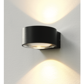 Artdelight Hudson - wandverlichting - 10,5 x 11,8 x 6,5 cm - 2 x 4W dimbare LED incl. - IP54 - zwart