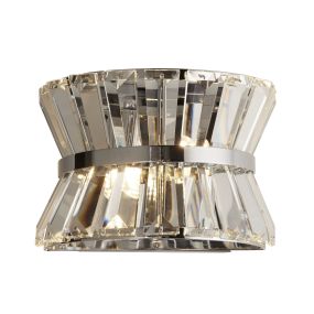 Searchlight Uptown - wandlamp - 22 x 15 cm - chroom en transparant