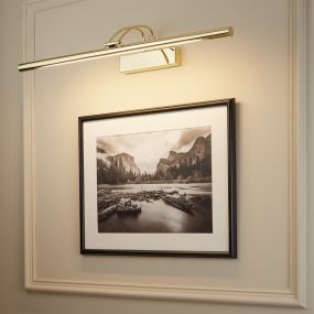 Searchlight LED Picture Lights - wandverlichting met schakelaar - 68 x 11,5 cm - 13W LED incl. - gepolijst messing