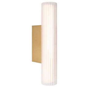 Maxlight Fayette - opbouw wandlamp - 12 x 6 x 31 cm - 6W LED incl. - IP44 - goud