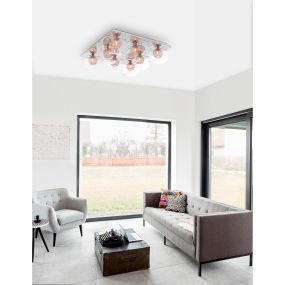 Nova Luce Cecelia - plafondverlichting - 60 x 54 x 15 cm - rose goud en chroom