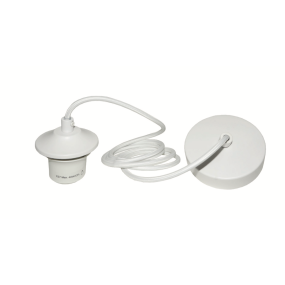 Artdelight Pendel - hanglamp met strijkijzersnoer - Ø10 x 150 cm - wit