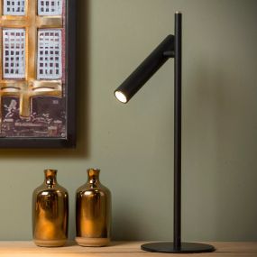 Lucide Philon - tafellamp - Ø 13 x 42 cm - 4,5W dimbare LED incl. - zwart
