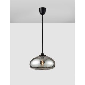 Nova Luce Savaz - hanglamp - Ø 28 x 120 cm - zwart en chroom
