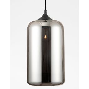 Nova Luce Savaz - hanglamp - Ø 17,5 x 120 cm - zwart en chroom