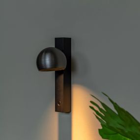 Lucide Esfera - wandverlichting met touch dimmer - 14 x 10 x 25 cm - 9W dimbare LED incl. - grijs ijzer