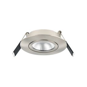 Integral LED Lux Ultra Slim - inbouwspot - Ø 83 mm, Ø 65 mm inbouwmaat - 6,5W dimbare LED incl. - satijn nikkel