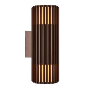 Nordlux Aludra N - buiten wandverlichting - 12,4 x 33,7 x 17,4 cm - IP54 - bruin