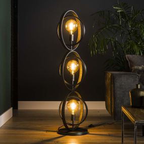 Vico Turn - staanlamp - 40 x 30 x 124 cm - houtskool