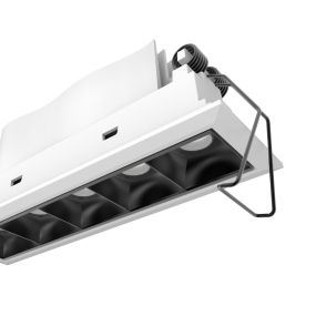 Nova Luce Swan - inbouwspot - 150 x 45 mm, 142 x 40 mm inbouwmaat - 5 x 2W LED incl. - IP32 - wit en zwart