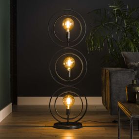 Vico Turn - staanlamp - 40 x 30 x 124 cm - houtskool