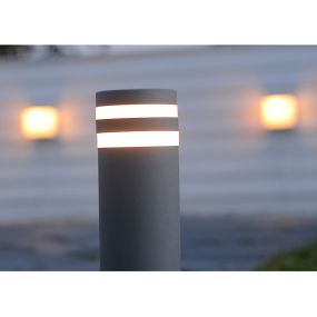 Lutec Focus - tuinpaal - Ø 10 x 40 cm - IP44 - donkergrijs