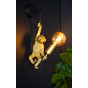 Lucide Extravaganza Chimp - wandlamp - 17,6 x 14 x 48,5 cm - goud