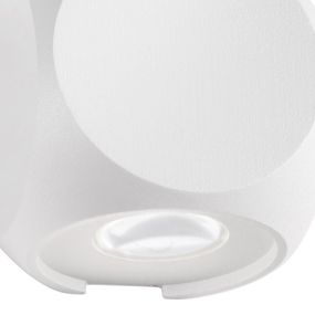 Nova Luce Zari - buiten wandverlichting - 5,5 x 6,5 x 6,5 cm - 2 x 2W LED incl. - IP54 - wit