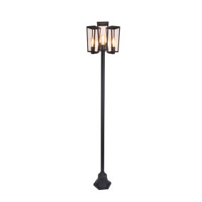 Lutec Pine - lantaarnpaal - 35,3 x 35,3 x 198,6 cm - IP44 - zwart