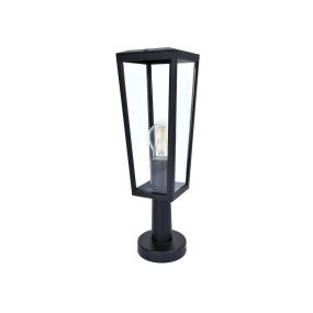 Lutec Pine - sokkellamp - 12,1 x 12,1 x 42,6 cm - IP44 - zwart