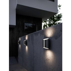 Nordlux Smart Grip - wandverlichting - slimme verlichting - 9,7 x 15 x 18 cm - 9W LED incl. - IP54 - zwart