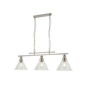 Searchlight Pyramid - hanglamp - 95 x 23 x 87 cm - satijn zilver