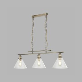 Searchlight Pyramid - hanglamp - 95 x 23 x 87 cm - antiek messing