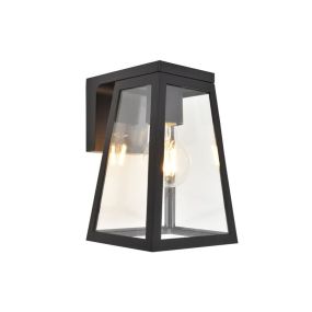 Lutec Fia - buiten wandlamp op zonne-energie - 16,4 x 14 x 20,7cm - 2W E27 lamp inbegrepen - IP44 - mat zwart