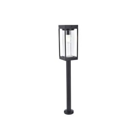 Lutec Flair - tuinpaal op zonne-energie - 12 x 12 x 76 cm - 2W LED incl. - IP44 - zwart