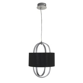 Searchlight Madrid - hanglamp - Ø 38 x 130 cm - 20W dimbare LED incl. - zwart en chroom