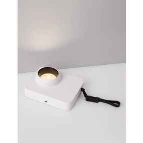 Nova Luce Kedros - tafellamp -  14 x 11 x 5 cm - 3W dimbare LED incl. - wit