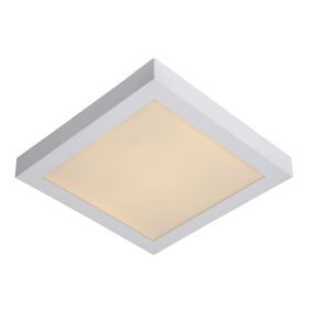 Lucide Brice-Led - plafondverlichting - 30 x 30 x 3,9 cm - 30W dimbare LED incl. - IP44 - wit