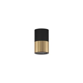 Nova Luce Picto - opbouwspot - Ø 6 x 10 cm - zwart en goud