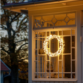 Konstsmide kerstverlichting - LED kerstkrans - Ø 52 x 7 cm - IP44 - zwart