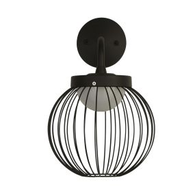 Searchlight Cabin - buiten wandlamp - 26 x 39 cm - 18W LED incl. - IP44 - zwart en opaal