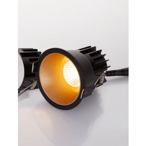 Nova Luce Luela - inbouwspot - Ø 85 mm - inbouwmaat 75 mm - 13W LED incl. - zwart en goud - 2700K